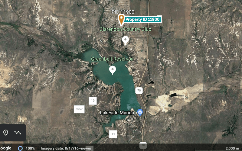 Greenbelt Reservoir Property 0.22 Acres in Clarendon, Texas Land