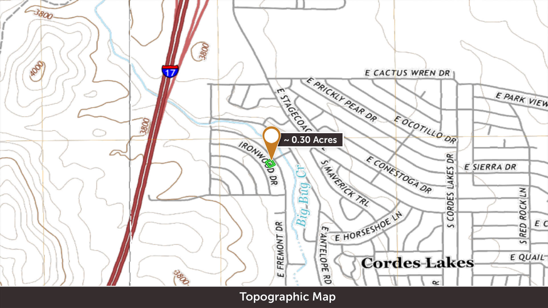 Fenced and Cleared Property in Cordes Lakes 0.3 Acres with Water