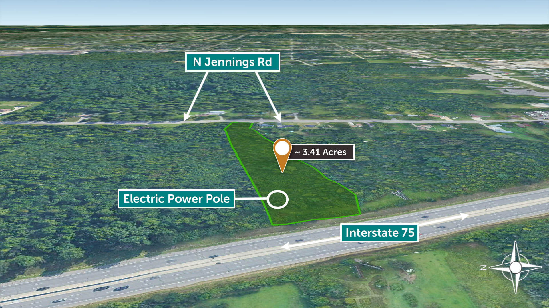 Huge, treed parcel on N Jennings Rd 3.41 Acres in Flint, Michigan