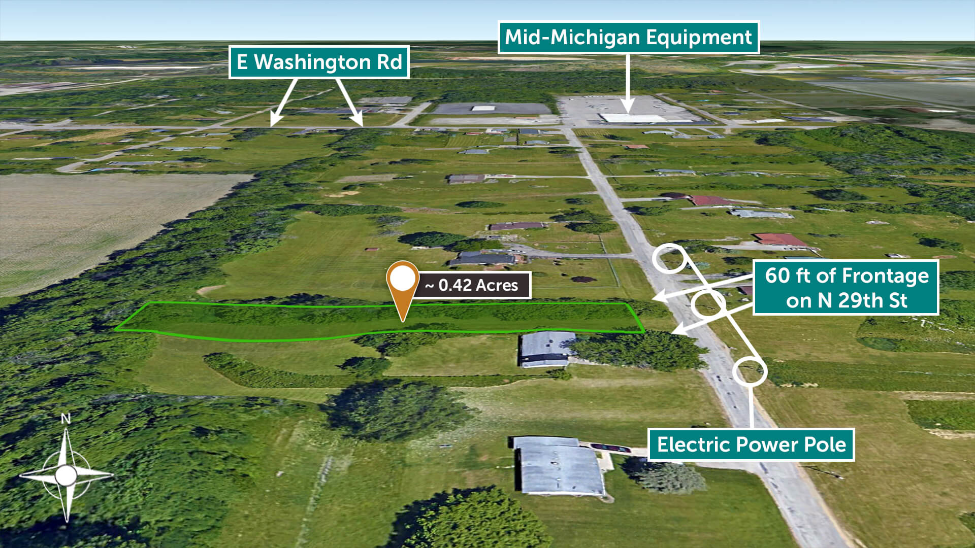 Larger Acreage on TreeLined Street 0.42 Acres in Saginaw, Michigan