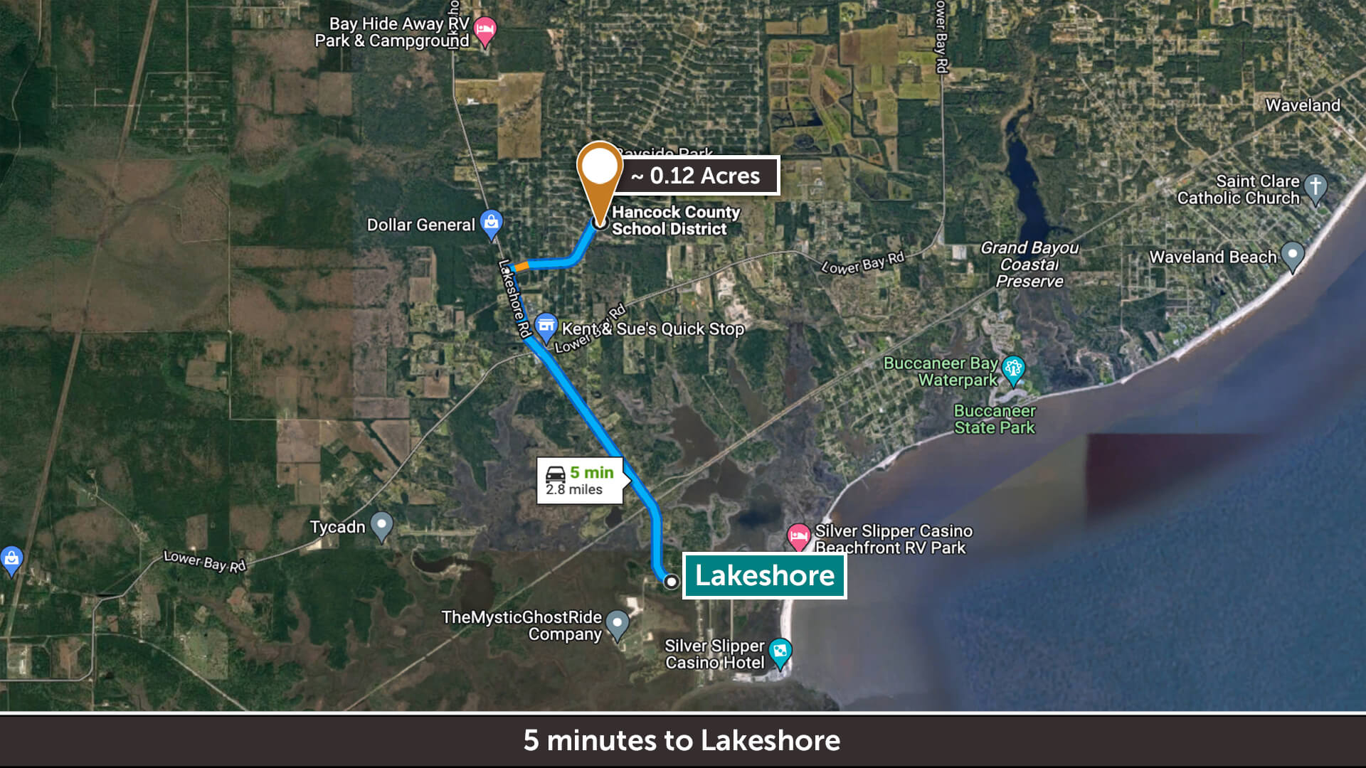 Bayside Park Lot with Public Water & Sewer Lines 0.12 Acres in